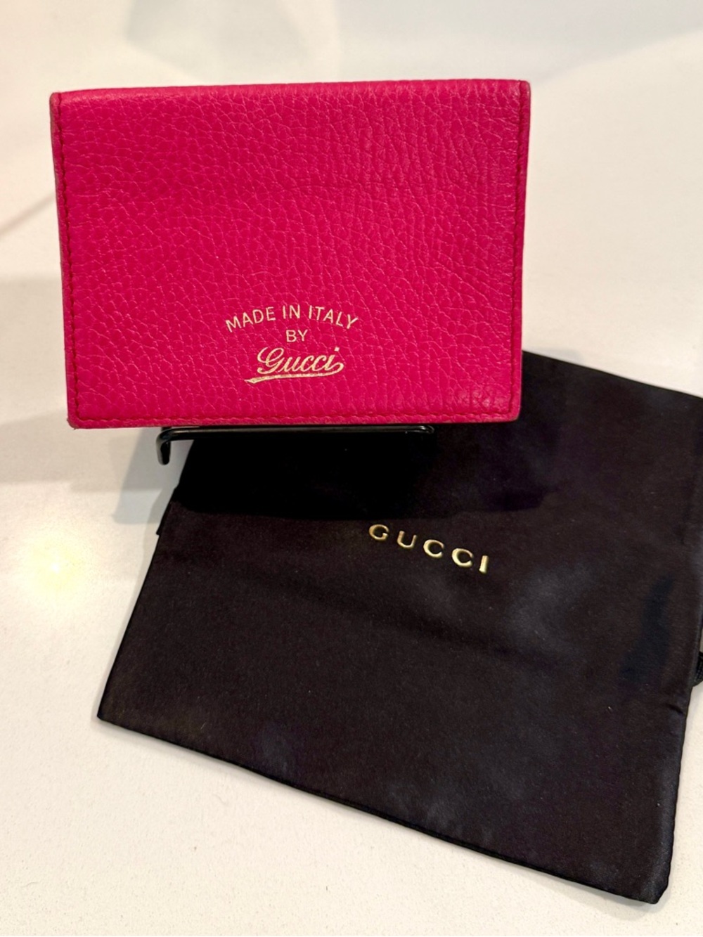 Gucci Calfskin Swing Train Pass Card Case in color Blossom and Dust Bag - Picture 3 of 10